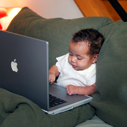 Baby using Laptop Computer